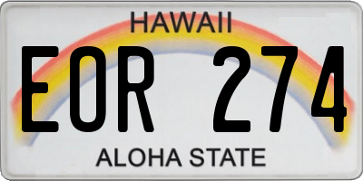 HI license plate EOR274