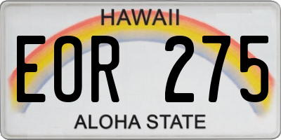 HI license plate EOR275