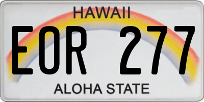HI license plate EOR277
