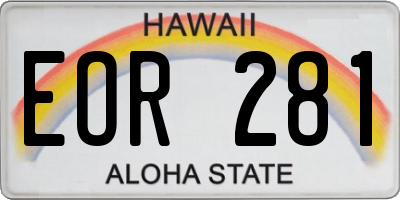 HI license plate EOR281