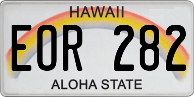 HI license plate EOR282