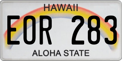 HI license plate EOR283