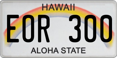 HI license plate EOR300