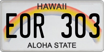 HI license plate EOR303
