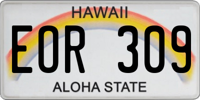 HI license plate EOR309