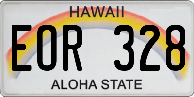 HI license plate EOR328
