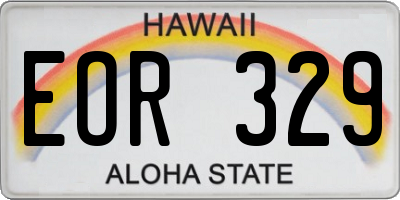 HI license plate EOR329