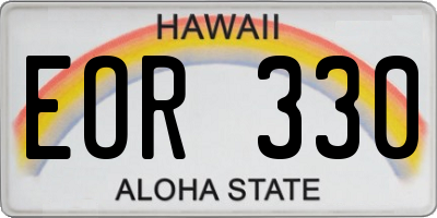 HI license plate EOR330