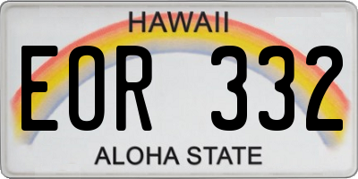 HI license plate EOR332