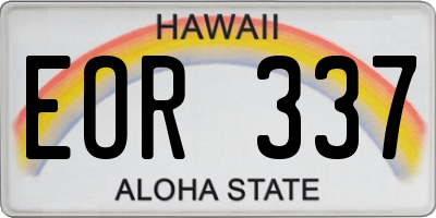 HI license plate EOR337
