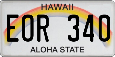 HI license plate EOR340