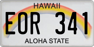 HI license plate EOR341