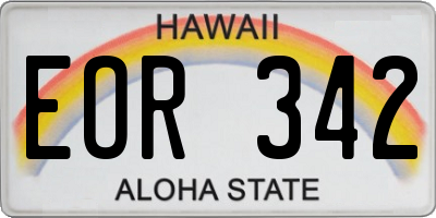 HI license plate EOR342