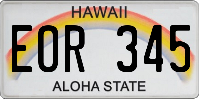 HI license plate EOR345