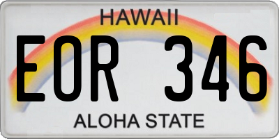 HI license plate EOR346