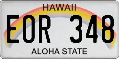 HI license plate EOR348
