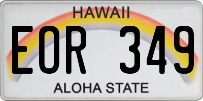 HI license plate EOR349