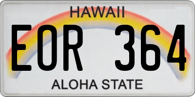 HI license plate EOR364