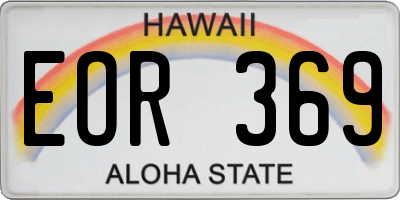 HI license plate EOR369