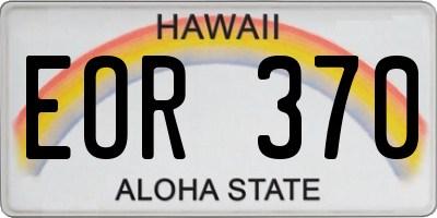 HI license plate EOR370