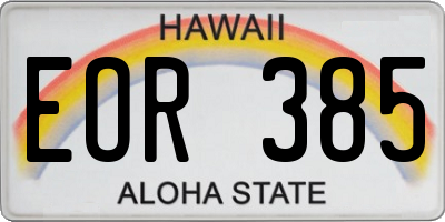 HI license plate EOR385