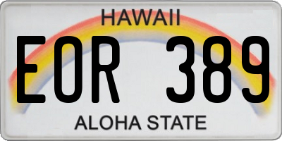HI license plate EOR389