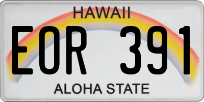 HI license plate EOR391