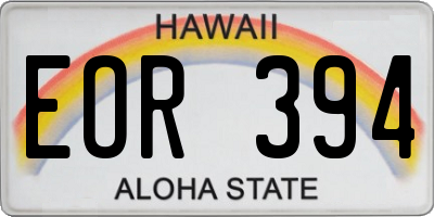 HI license plate EOR394