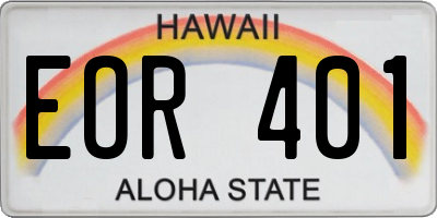 HI license plate EOR401