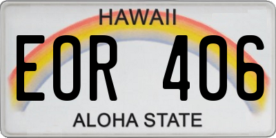 HI license plate EOR406