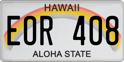 HI license plate EOR408