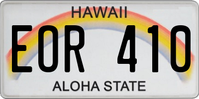 HI license plate EOR410