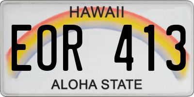 HI license plate EOR413