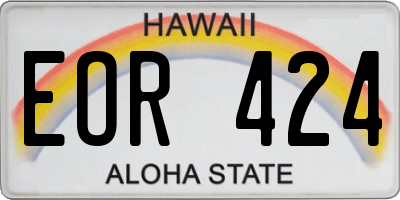 HI license plate EOR424