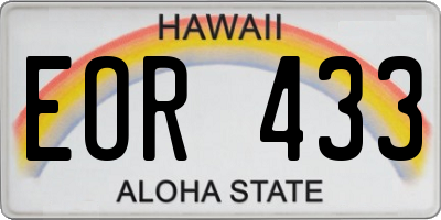 HI license plate EOR433