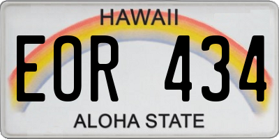 HI license plate EOR434