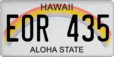 HI license plate EOR435