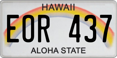 HI license plate EOR437