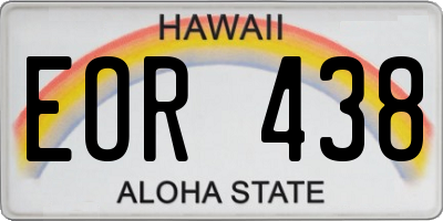 HI license plate EOR438