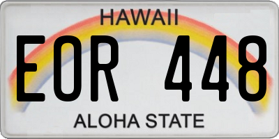 HI license plate EOR448