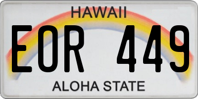 HI license plate EOR449