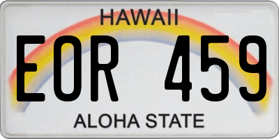 HI license plate EOR459