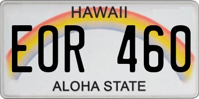 HI license plate EOR460