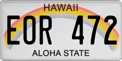 HI license plate EOR472