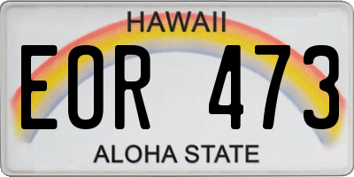 HI license plate EOR473
