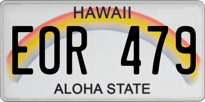 HI license plate EOR479
