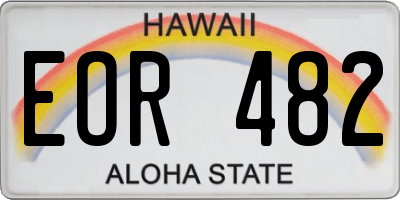 HI license plate EOR482