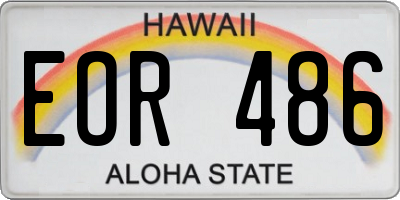 HI license plate EOR486