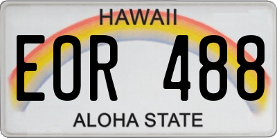 HI license plate EOR488