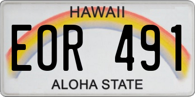 HI license plate EOR491
